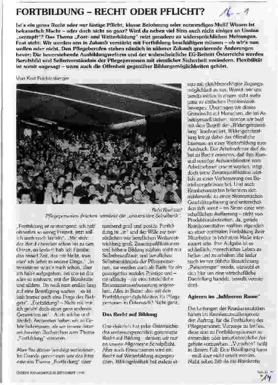 Vorschauseite 1: Fortbildung- Recht oder Pflicht?