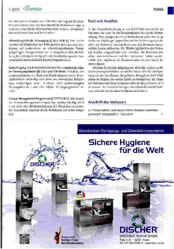 Vorschauseite 6: Das GKV-Versorgungsstrukturgesetz aus der Sicht der DKG