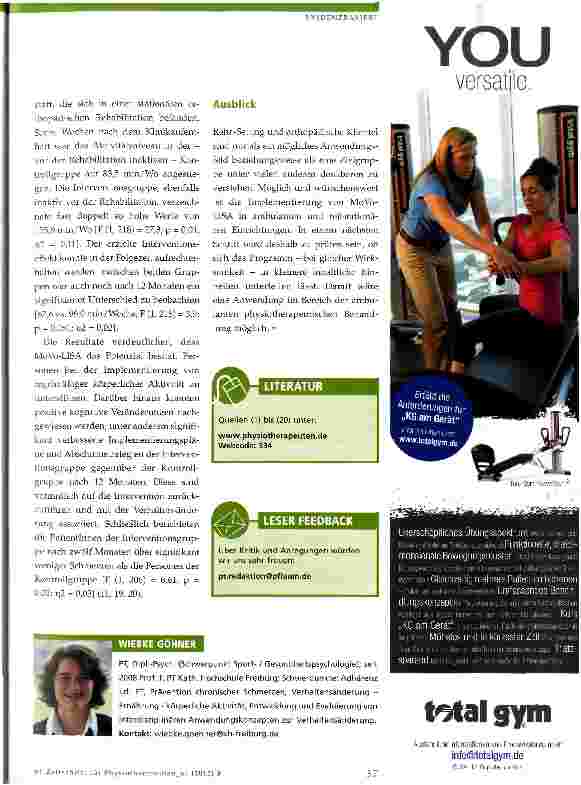 Vorschauseite 4: Effektivitätssteigerung der physiotherapeutischen Behandlung durch Erhöhung von Lebensstil-integrierter sportlicher Aktivität