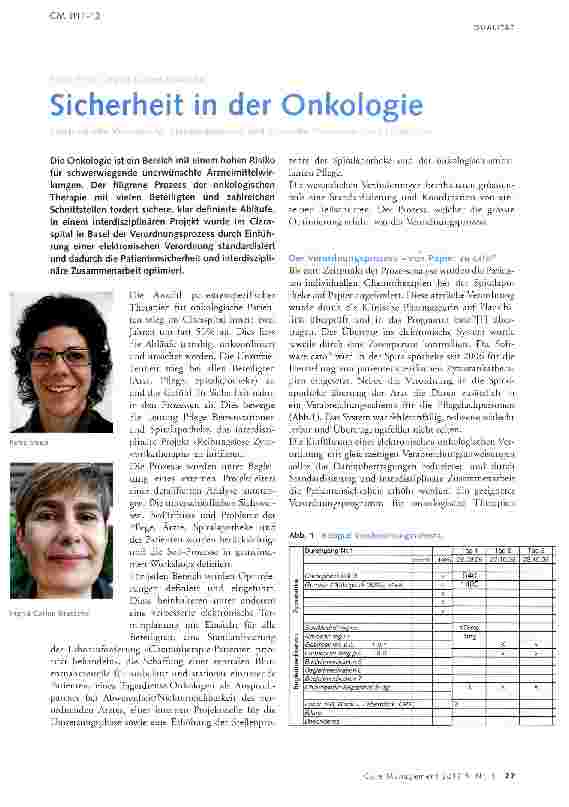 Vorschauseite 1: Sicherheit in der Onkologie
