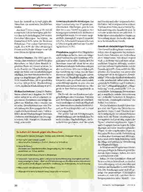 Vorschauseite 2: Gerontopsychiatrie Es geht auch ohne Gewalt