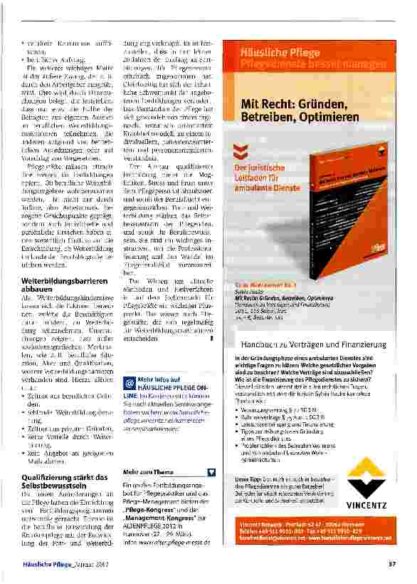 Vorschauseite 4: Professionelle Pflege setzt aktuelles Wissen voraus