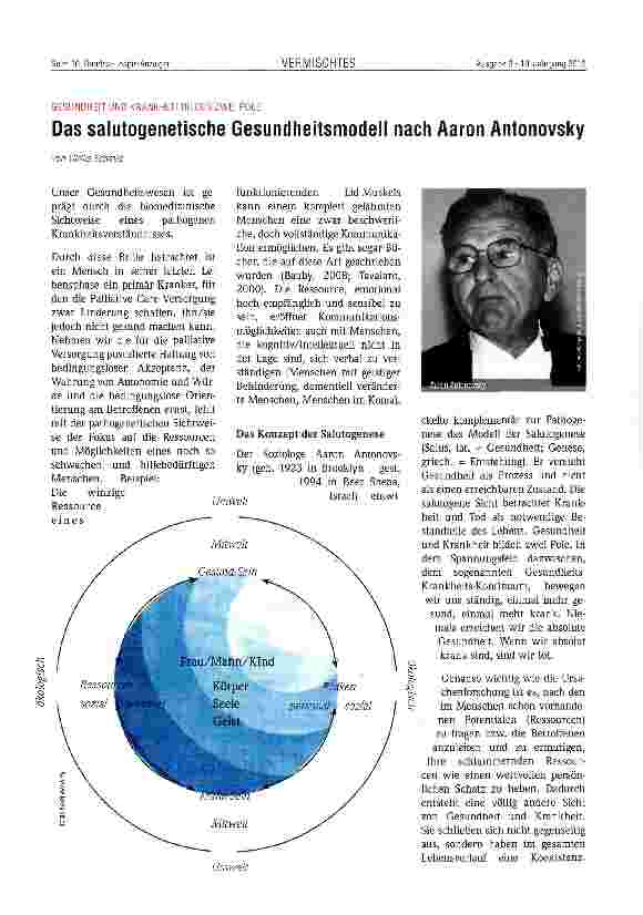 Vorschauseite 1: Das salutogenetische Gesundheitsmodell nach Aaron Antonovsky