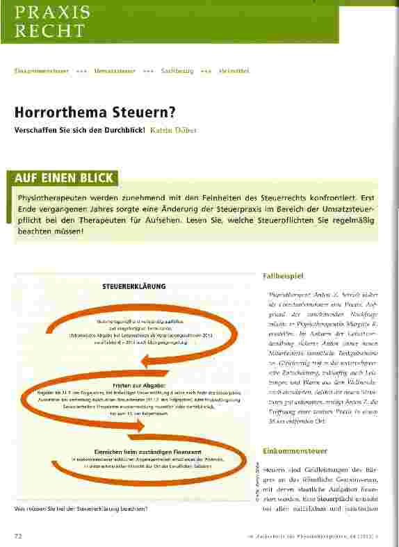 Vorschauseite 1: Horrorthema Steuern?