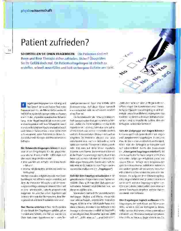 Vorschauseite 1: Patient zufrieden?