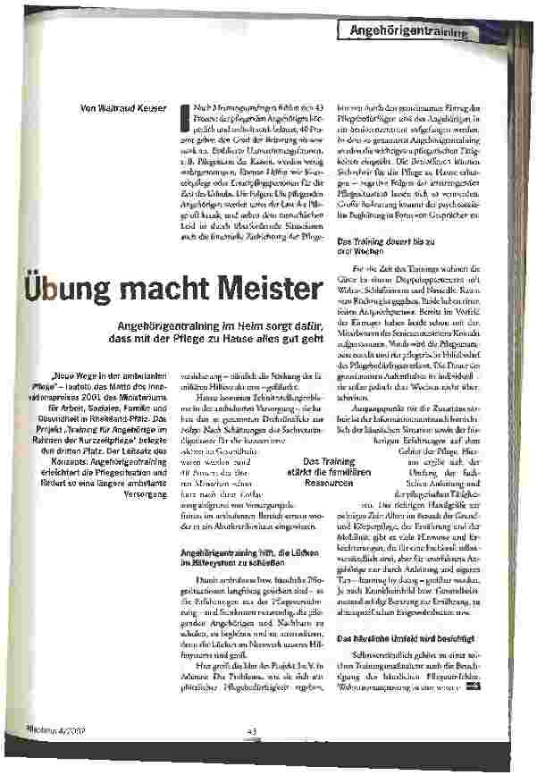 Vorschauseite 1: Übung macht den Meister
