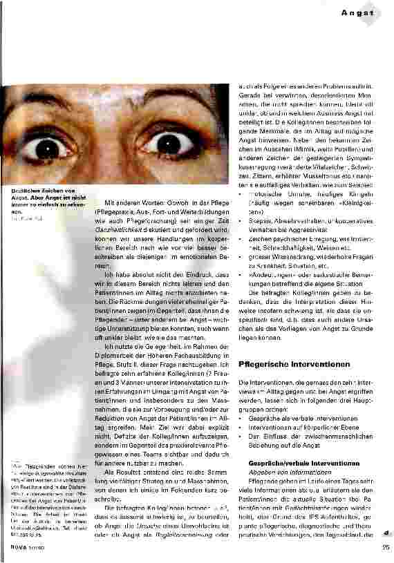 Vorschauseite 2: Die Pflegenden haben viel in der Hand gegen Angst