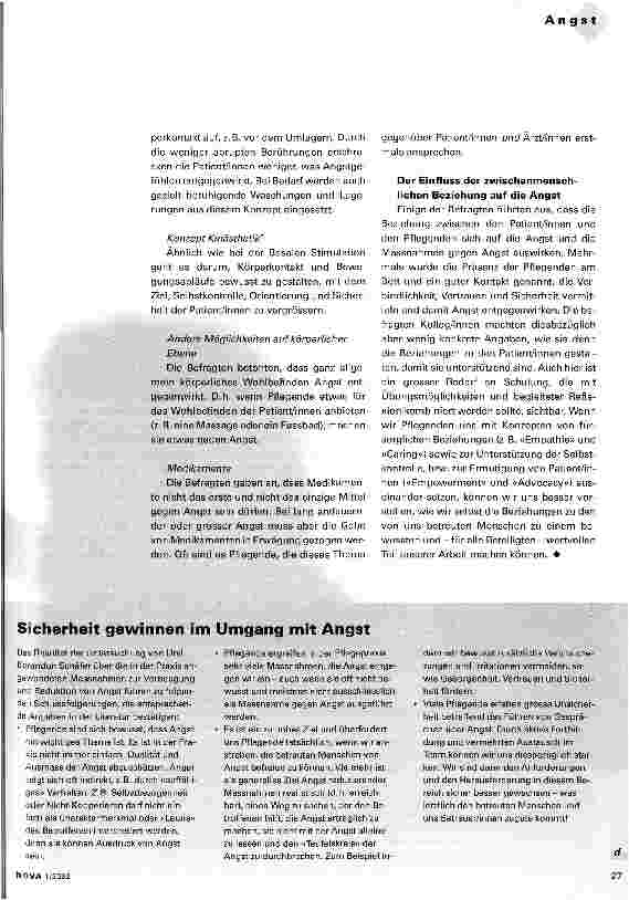 Vorschauseite 4: Die Pflegenden haben viel in der Hand gegen Angst