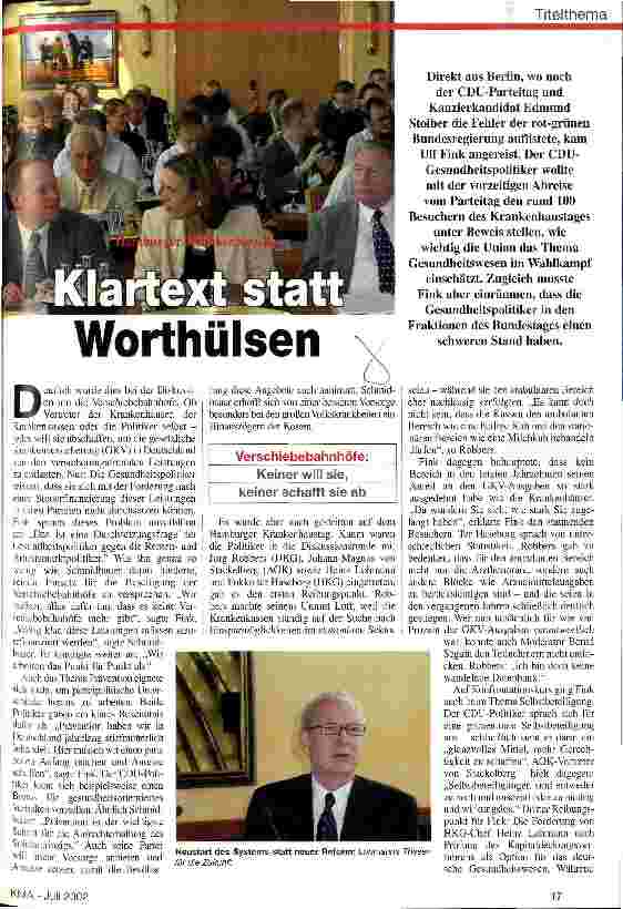 Vorschauseite 1: Klartext statt Worthülsen
