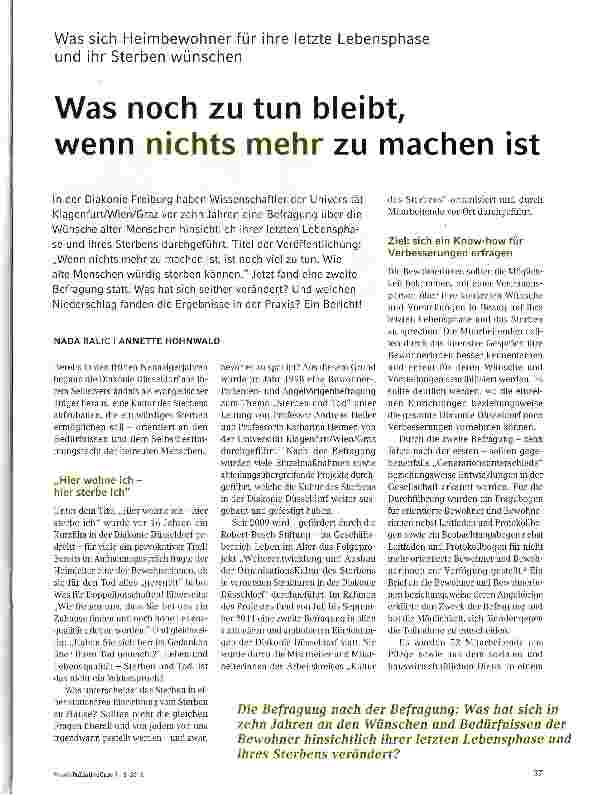 Vorschauseite 1: Was noch zu tun bleibt, wenn nichts mehr zu machen ist