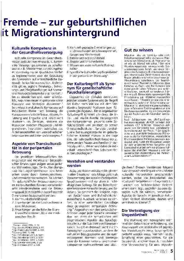 Vorschauseite 2: In guter Hoffnung in der Fremdezur geburtshilflichen Betreuung von Frauen mit Migrationshintergrund