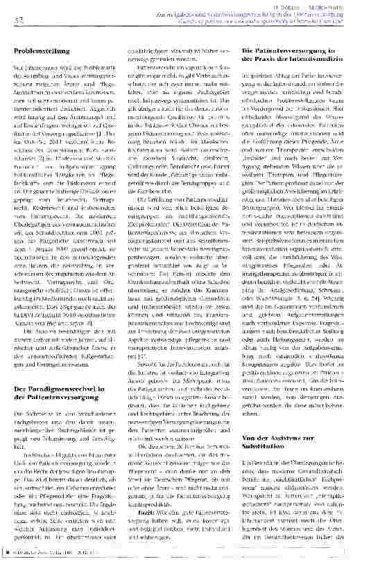 Vorschauseite 2: Zur Aufgabenund Verantwortungsverteilung in der Intensiwersorgung