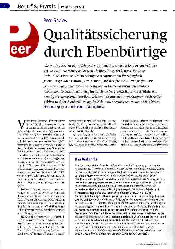 Vorschauseite 1: Qualitätssicherung durch Ebenbürtige
