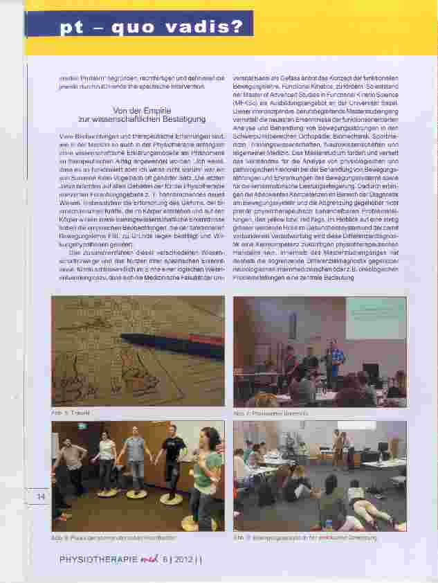Vorschauseite 3: Akademisierung der Physiotherapie FBL - Functional Kinetic Science an der Universität Basel