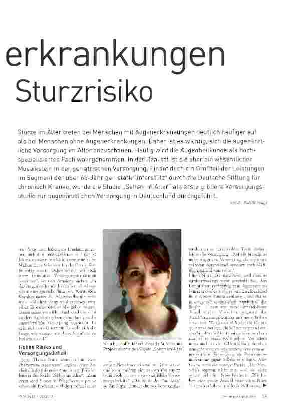 Vorschauseite 2: Augenerkrankungen erhöhen das Sturzrisiko