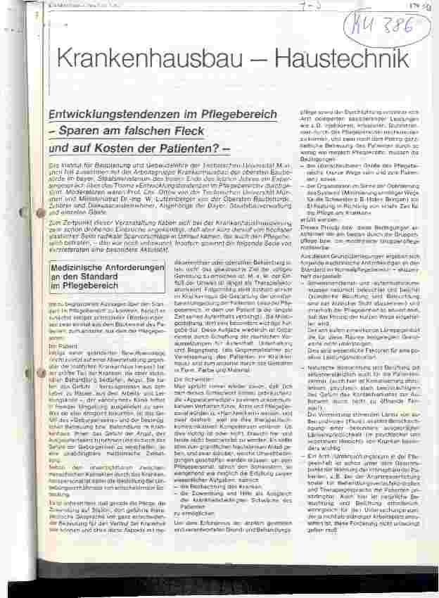 Vorschauseite 1: Entwicklungstendenzen im Pflegebereich medizinische Anforderung an den Standart im Pflegebereich; Sparen am falschen Fleck