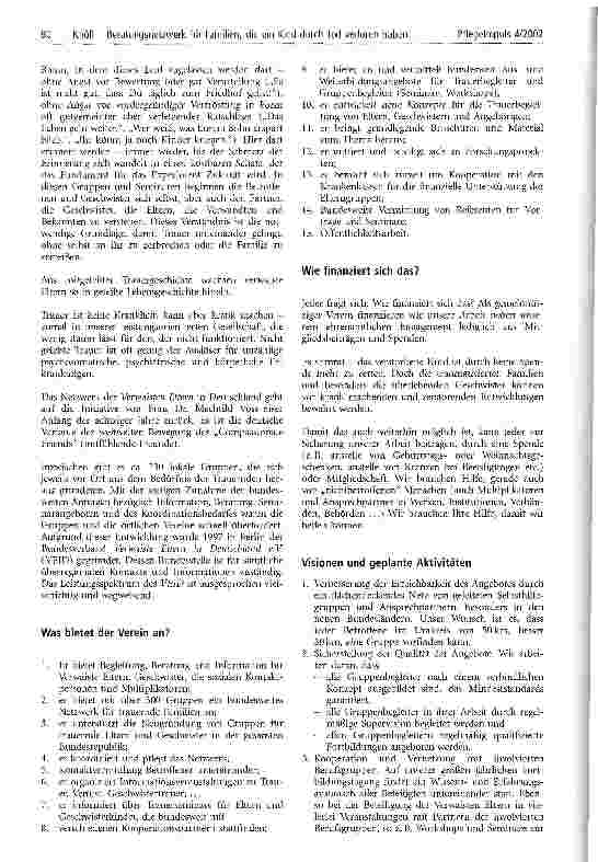 Vorschauseite 2: Beratungsnetzwerk für Familien, die ein Kind durch Tod verloren haben