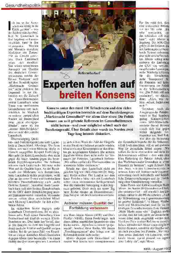 Vorschauseite 1: Experten hoffen auf breiten Konsens