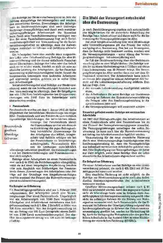 Vorschauseite 4: Altersversorgung auf Wunsch
