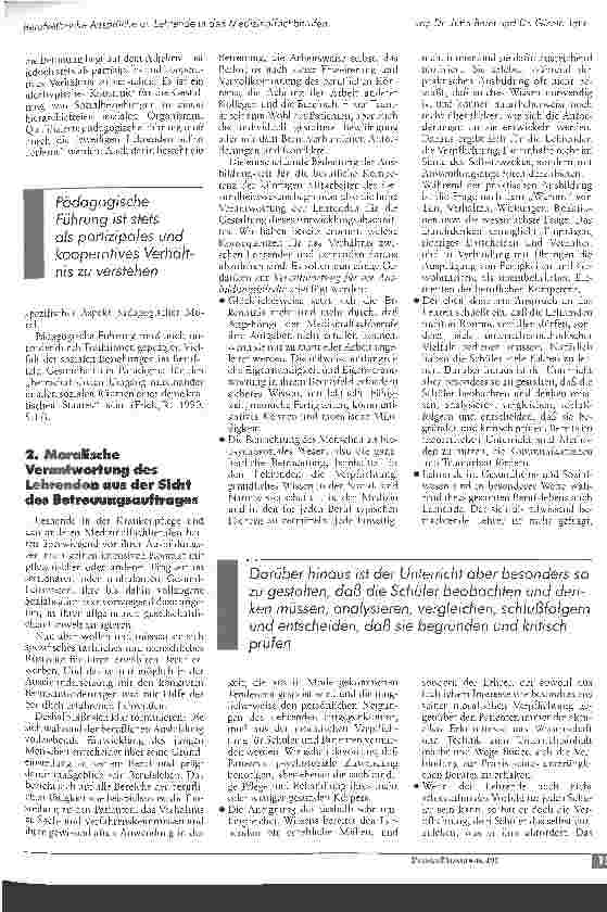 Vorschauseite 3: Berufsethische Ansprüche an Lehrende in den Medizinalfachberufen