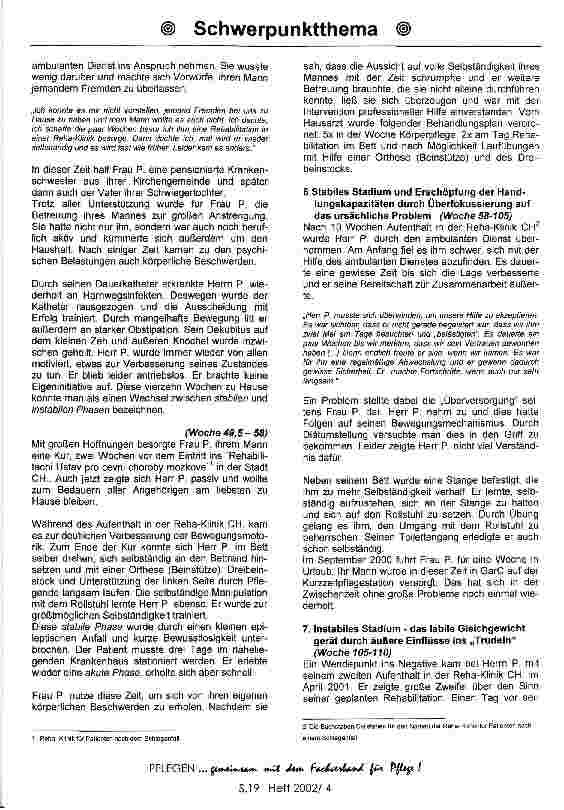 Vorschauseite 3: Pflegeund Krankheitsverlaufskurve eines Patienten mit Schlaganfall