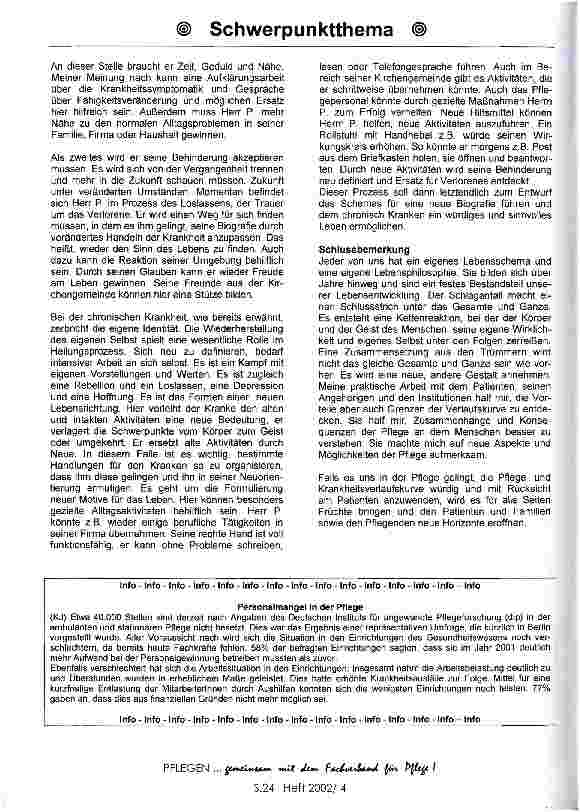 Vorschauseite 6: Pflegeund Krankheitsverlaufskurve eines Patienten mit Schlaganfall