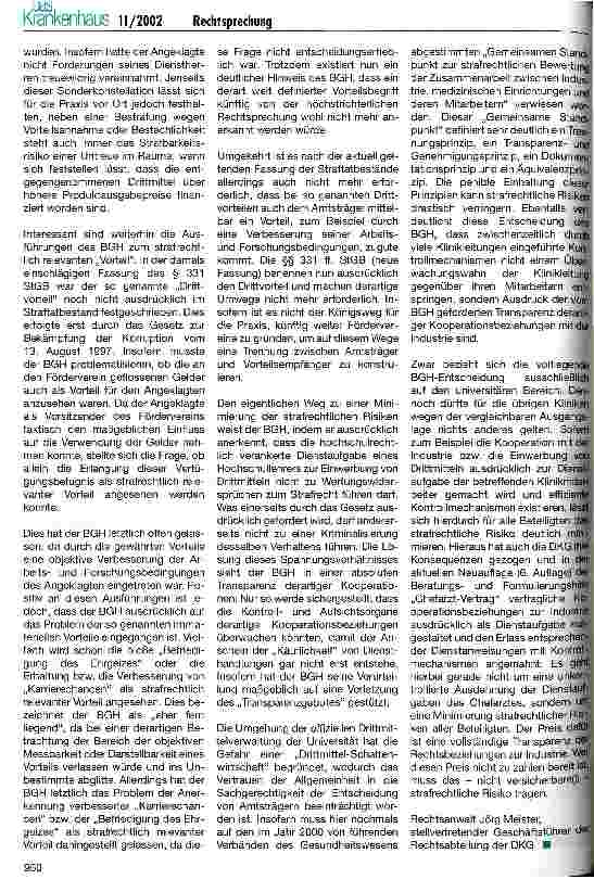 Vorschauseite 5: Antikorruptionsgesetz - Strafbarkeit einer Drittmitteleinwerbung