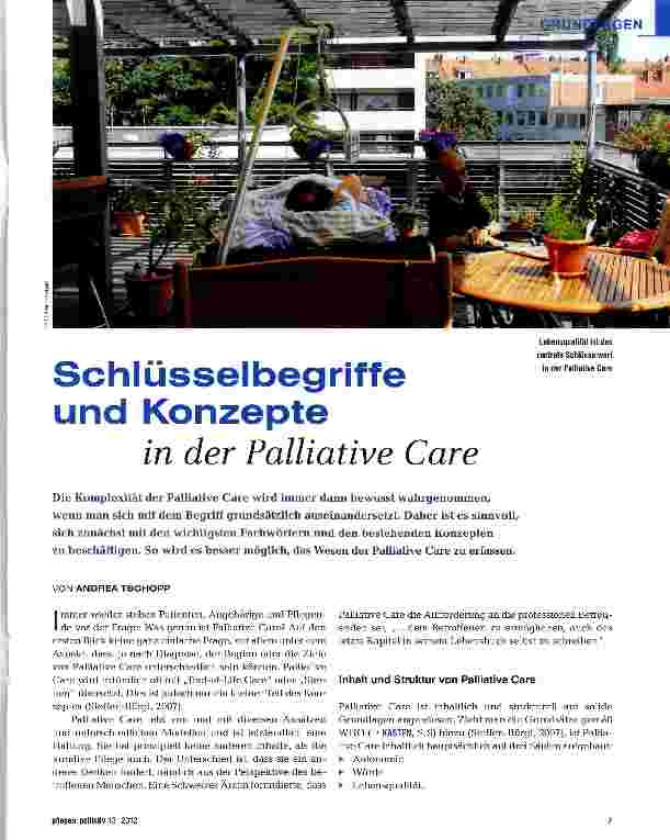 Vorschauseite 1: Schlüsselbegriffe und Konzepte in der Palliative Care