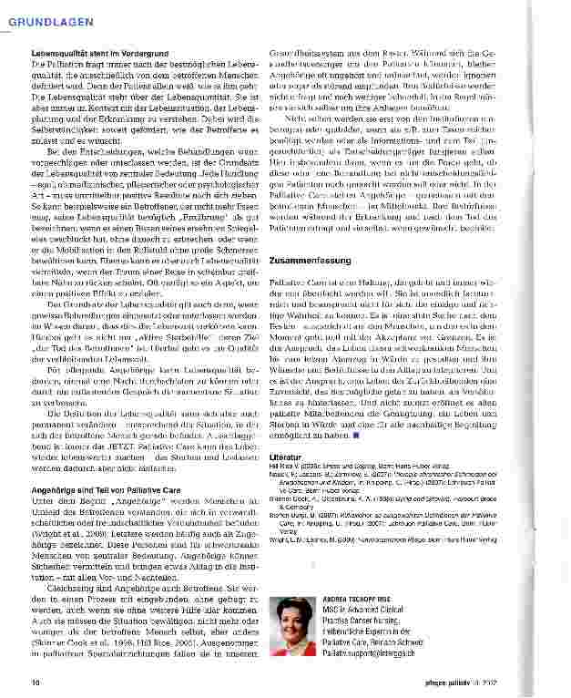 Vorschauseite 4: Schlüsselbegriffe und Konzepte in der Palliative Care