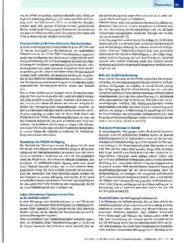 Vorschauseite 5: Notfallsituationen und Patientenverfügungen aus der Sicht des Palliativpatienten -Ergebnisse einer Befragung