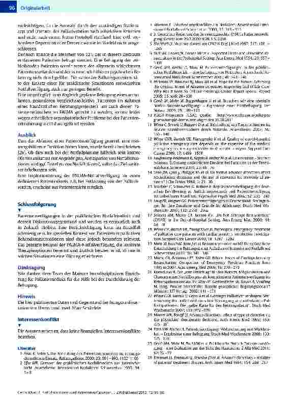 Vorschauseite 6: Notfallsituationen und Patientenverfügungen aus der Sicht des Palliativpatienten -Ergebnisse einer Befragung