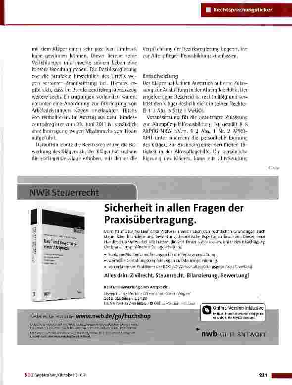 Vorschauseite 2: Zulassung zur Ausbildung in der Altenpflegehilfe