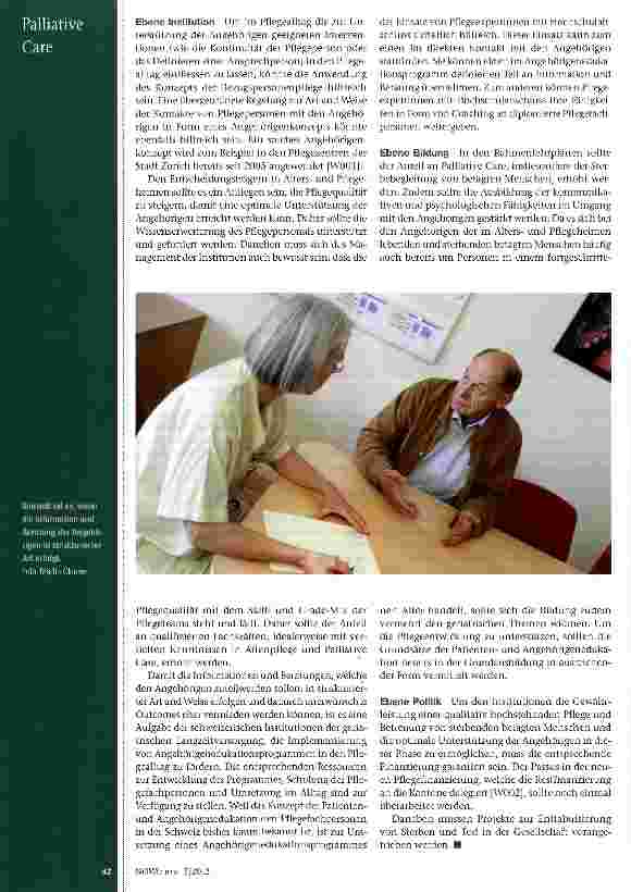 Vorschauseite 3: Angehörige von sterbenden betagten Menschen brauchen Unterstützung