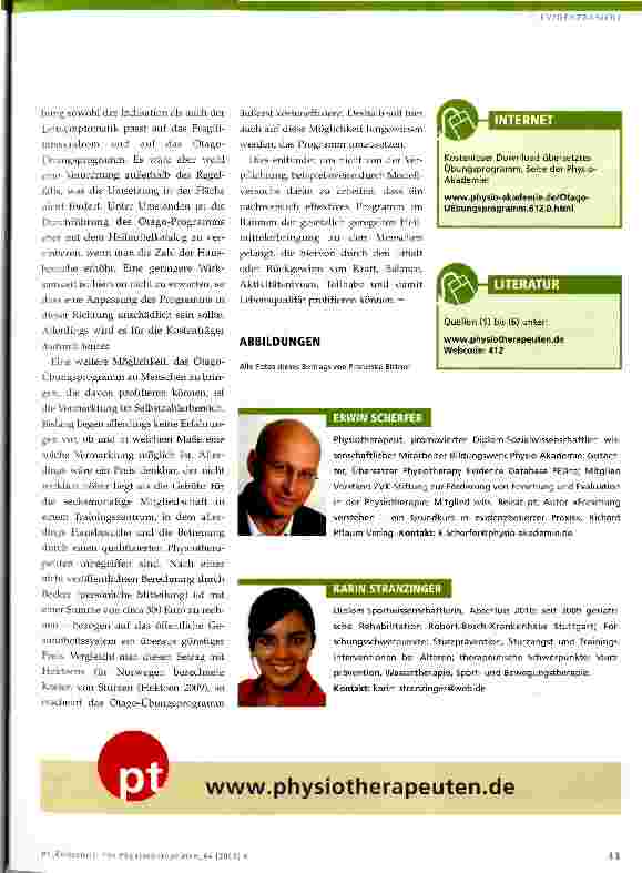 Vorschauseite 4: Das Otago-Übungsprogramm zur Sturzprävention