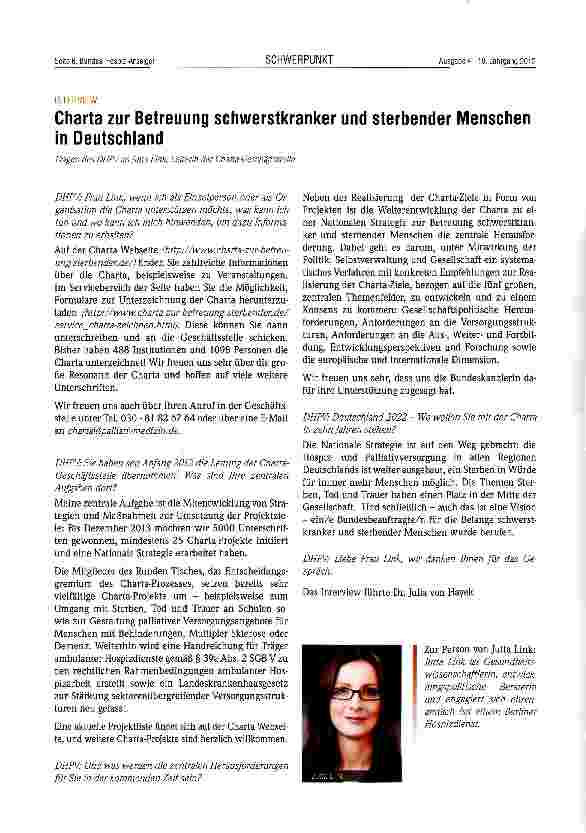 Vorschauseite 1: Charta zur Betreuung schwerstkranker und sterbender Menschen in Deutschland