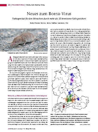 Vorschauseite 1: Neues zum Borna-Virus Pathogenität für den Menschen durch mehr als 50 bewiesene Fälle gesicher