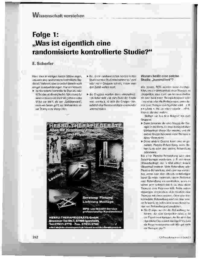 Vorschauseite 1: Folge 1: Was ist eigentlich eine randomisierte kontrollierte Studie?