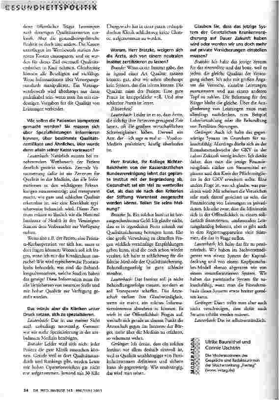 Vorschauseite 3: Die Qualität misst der Patient?