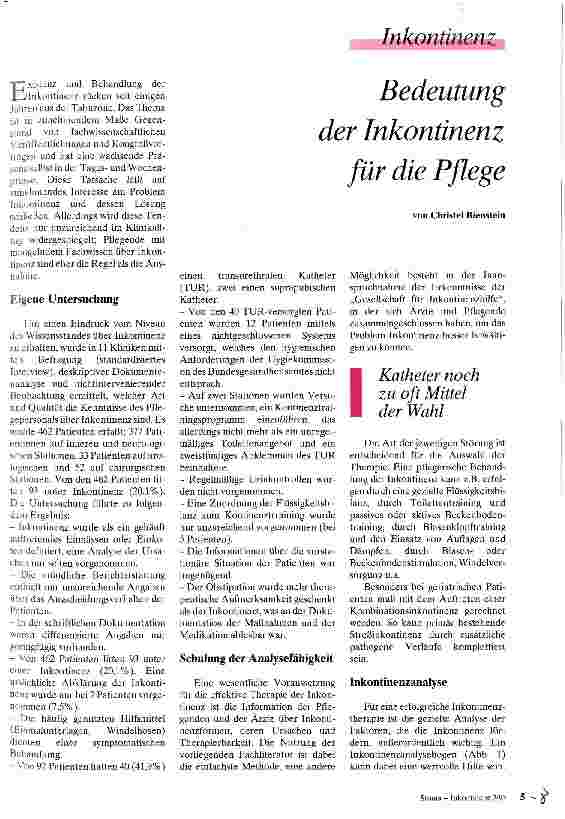 Vorschauseite 1: Bedeutung der Inkontinenz für die Pflege