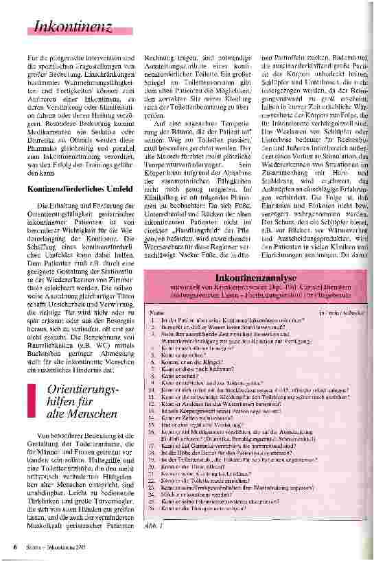 Vorschauseite 2: Bedeutung der Inkontinenz für die Pflege