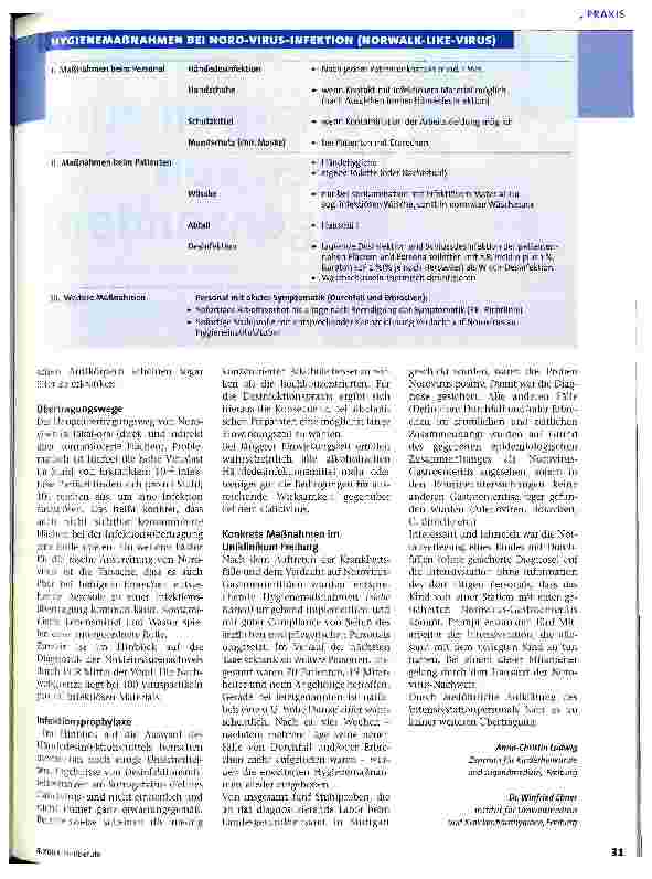 Vorschauseite 2: Hygienemaßnahmen bei Noroviren-Ausbruch