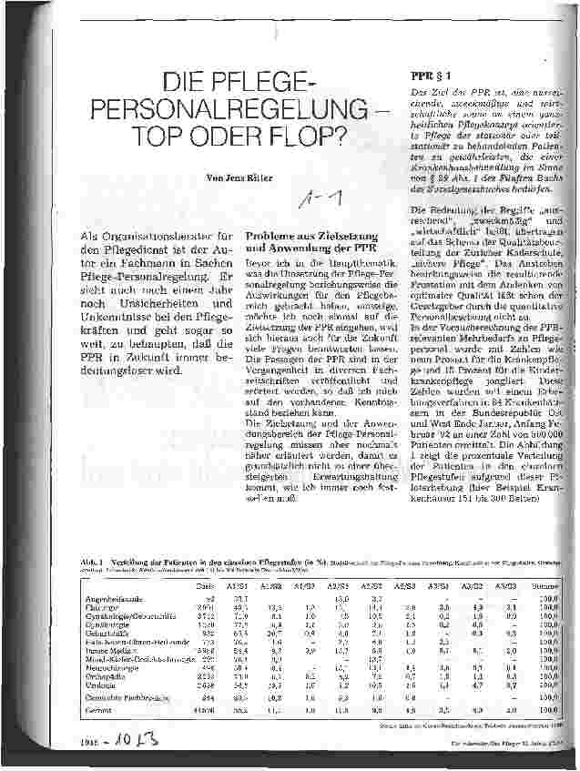 Vorschauseite 1: Die PflegePersonalRegelung - Top oder Flop?