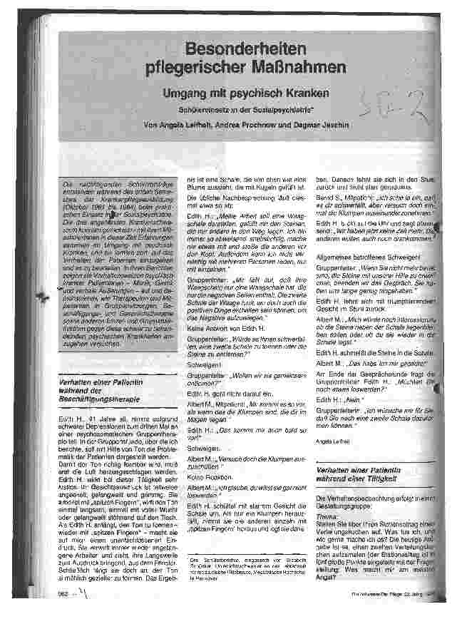 Vorschauseite 1: Besonderheiten pflegerischer Maßnahmen Umgang mit psychisch Kranken