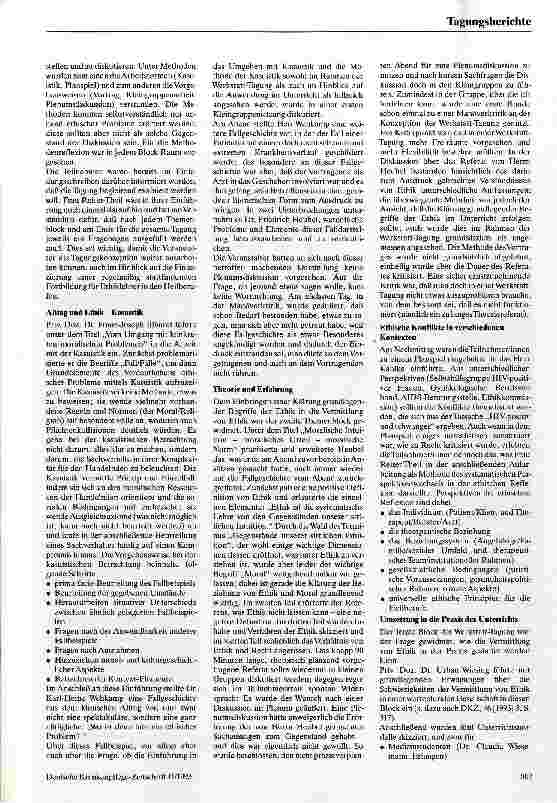 Vorschauseite 2: Vermittlung von Ethik in den Heilberufen 1.Werktstatt-Tagung: TeachersTraining Course 10.-12.09.93 in Loccum