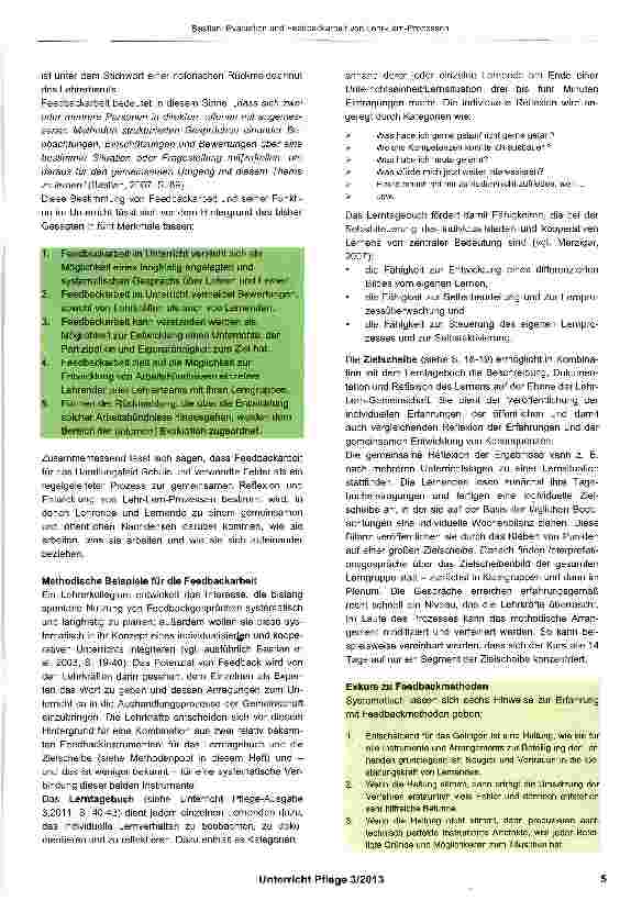 Vorschauseite 4: Evaluation und Feedbackarbeit von Lehr-Lern-Prozessen
