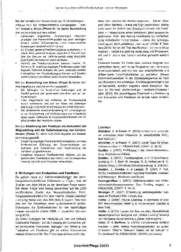 Vorschauseite 6: Evaluation und Feedbackarbeit von Lehr-Lern-Prozessen