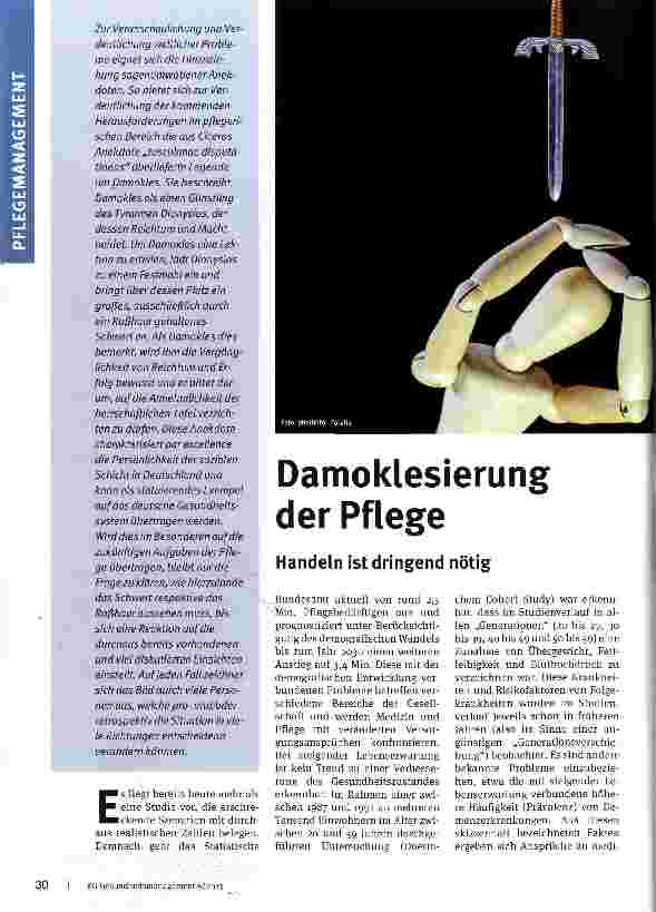 Vorschauseite 1: Damoklesierung der Pflege