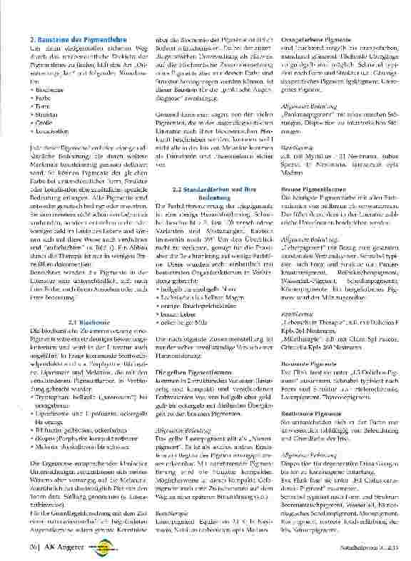 Vorschauseite 2: Pigmente - eine tragende Säule der Augendiagnose