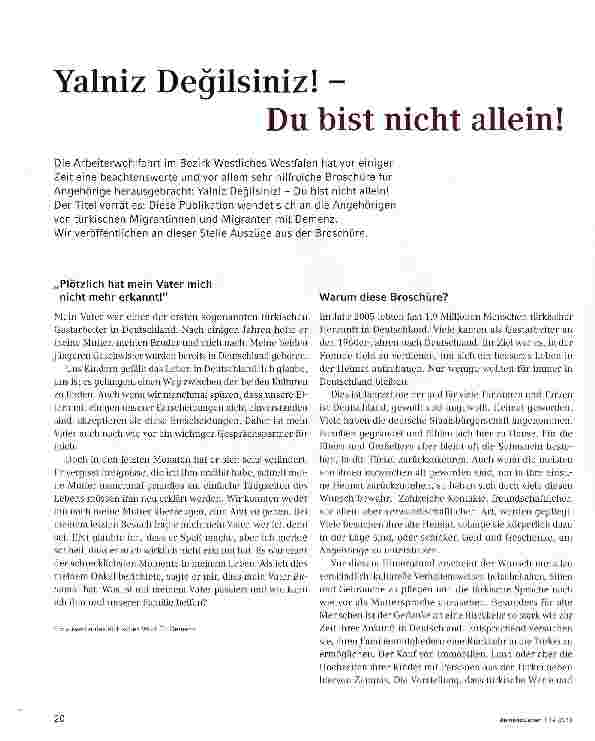 Vorschauseite 1: Yalniz Degilsiniz! -Du bist nicht allein!