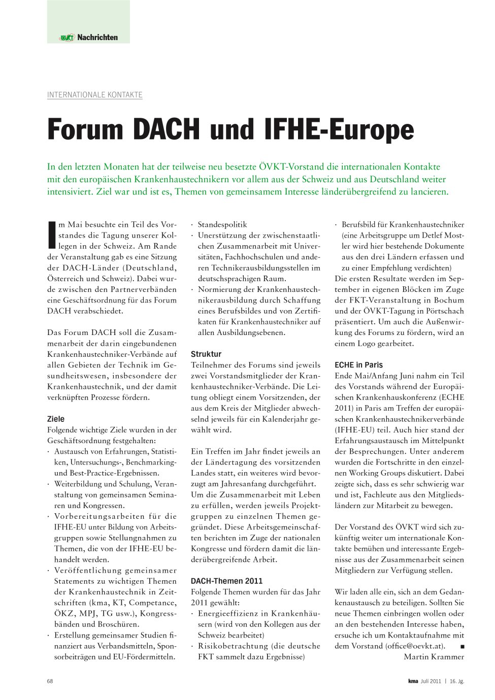 Vorschauseite 1: Forum DACH und IFHE-Europe